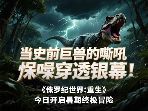 当史前巨兽的嘶吼穿透银幕：《侏罗纪世界：重生》今日开启暑期终极冒险